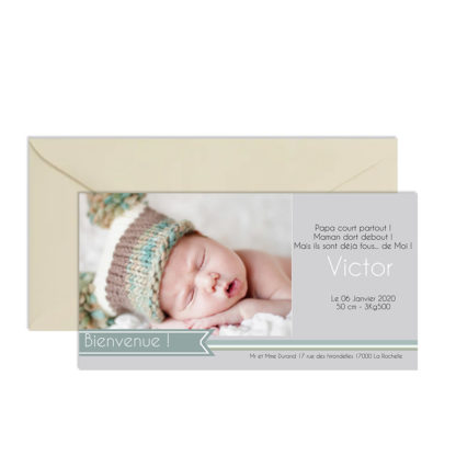 Faire part naissance panoramique Victor