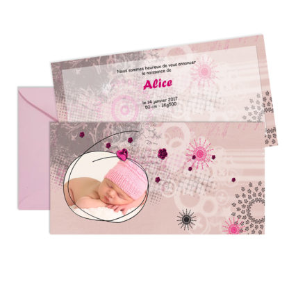 Faire part naissance panoramique Alice