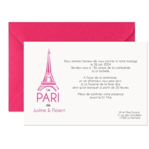 Faire part magnet Justine et Florent