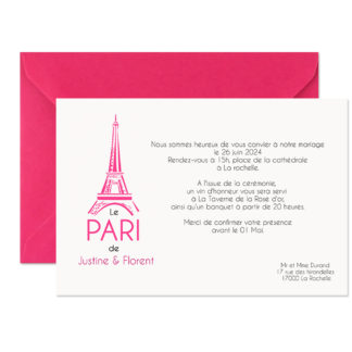 Faire part magnet Justine et Florent