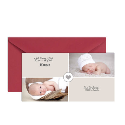 Faire-part de naissance Enzo
