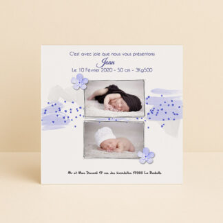Faire-part naissance carré Joan
