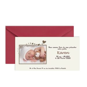 Faire-part de naissance Karen