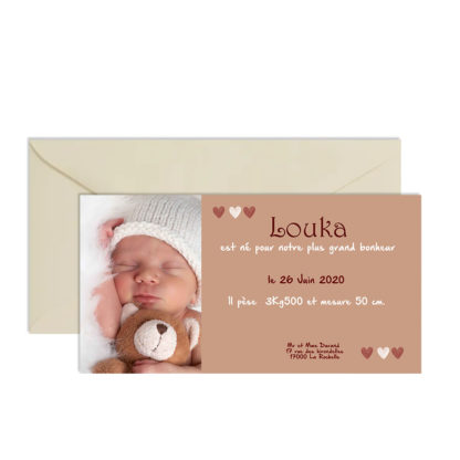 Faire-part de naissance Loukas