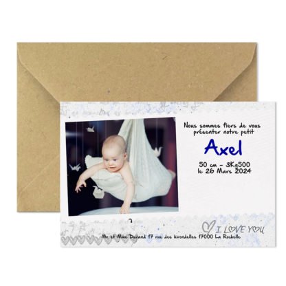 Faire-part magnet Axel