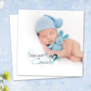 Faire-part de naissance carré Aaron RV