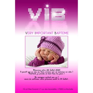Faire-part de baptême magnet Amy