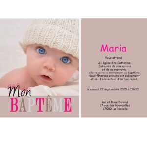 Faire-part de baptême magnet Marion