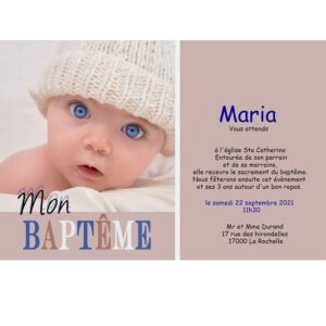 Faire-part de baptême magnet Emilien