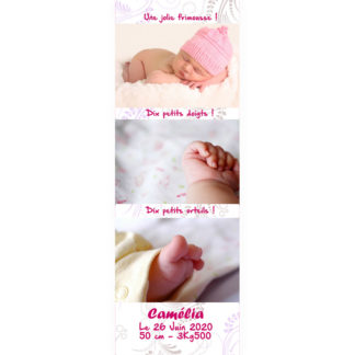 Faire part magnet Camélia photomaton