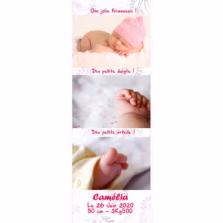 Faire part magnet Camélia photomaton