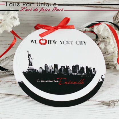 Faire-part rond Thème New York – Image 2