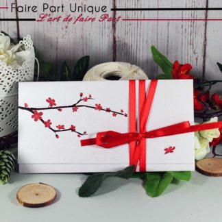 Faire part romantique branche de cerisier