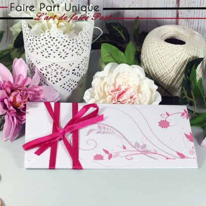 Faire part romantique fleuri