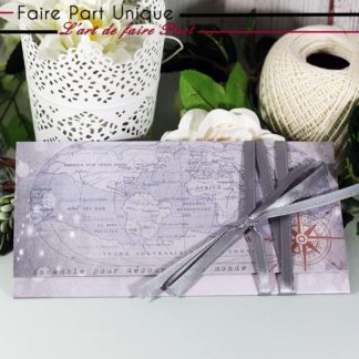 Faire part romantique voyage vintage