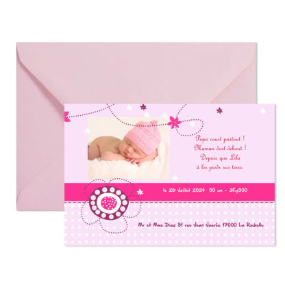 Faire-part magnet Lila