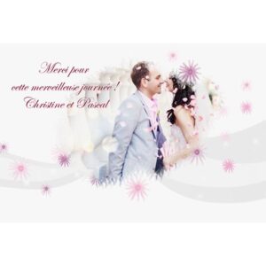 Carte de remerciement Christine et Pascal