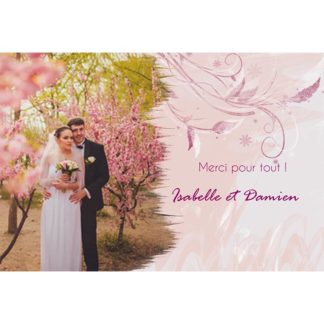 Carte de remerciement Isabelle et Damien