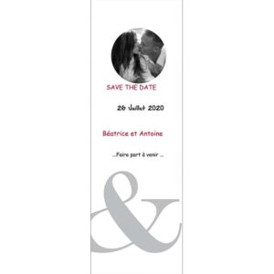 Faire part marque page Béatrice et Antoine