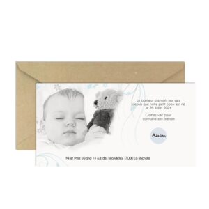 Faire part à gratter Adeline