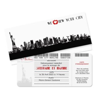 Faire-part billet d'avion New York