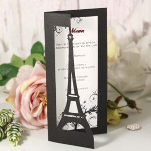 Carte menu découpe tour eiffel