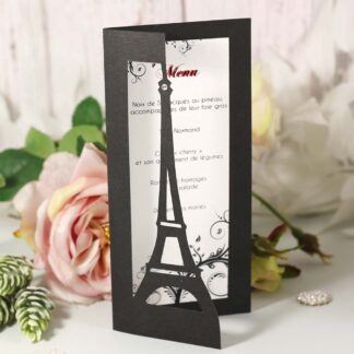 Carte menu découpe tour eiffel