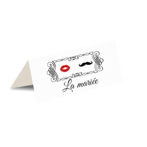 Porte nom "Mr Moustache et Mme Bouche"