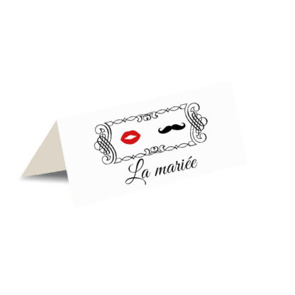 Porte nom "Mr Moustache et Mme Bouche"