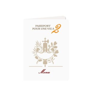 Carte menu passeport Thème voyage