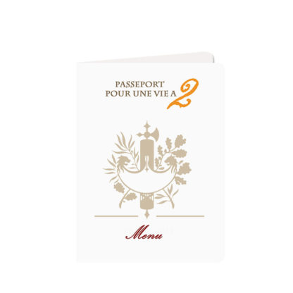 Carte menu passeport Thème voyage