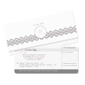 Faire-part billet avion rétro chic