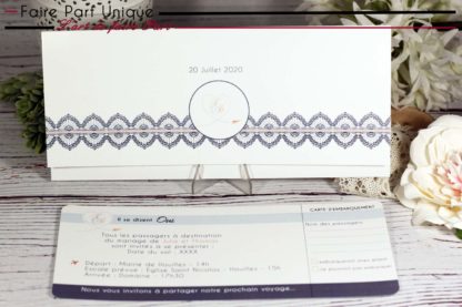 Faire-part billet avion rétro chic – Image 3