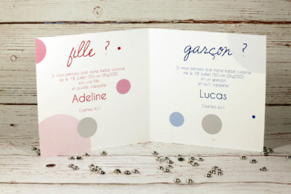 Faire part à gratter ( ouvrant ) mystère fille ou garçon – Image 2