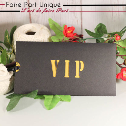 Faire part pochette VIP doré