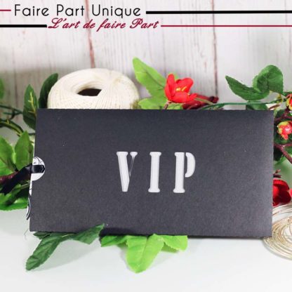 Faire part pochette VIP argenté