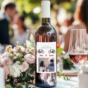 Etiquette bouteille de vin personnalisée ( modèle 1) vendu par planche de 4 étiquettes