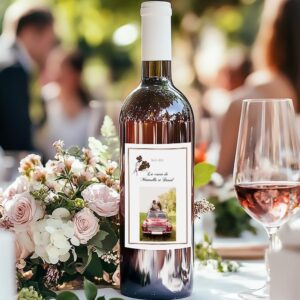 Etiquette bouteille de vin personnalisée ( modèle 4) vendu par planche de 4 étiquettes