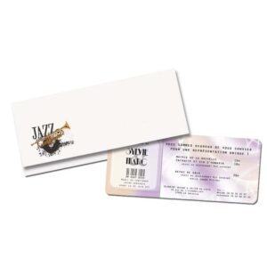 Faire-part billet de spectacle Blandine et Julien