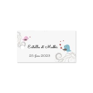 Etiquette à dragées personnalisées les inséparables