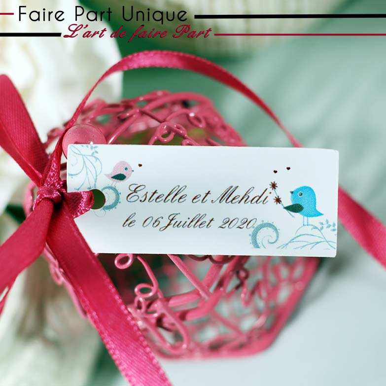 Lot de 12 étiquettes forme ronde pour boîtes à dragées Flibustier