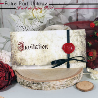 Faire-part parchemin avec ruban