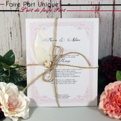 Faire part rétro "Les amours bucoliques"