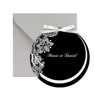 Faire-part rond dentelle