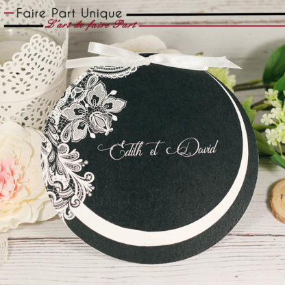 Faire-part rond dentelle – Image 2