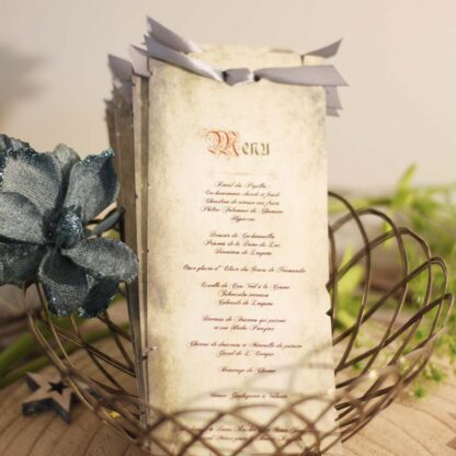 Carte menu parchemin médiéval