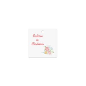 Etiquette à dragée fleur 3