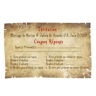 Carte RSVP parchemin