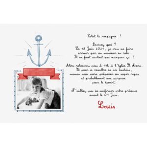 Faire-part de baptême magnet Louis