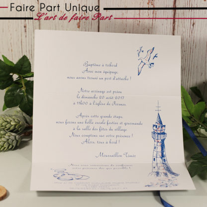 Faire part parchemin thème marin – Image 2